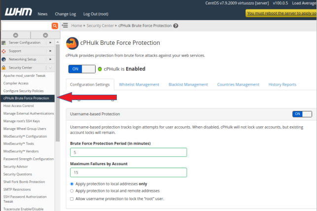 How To Enable / Disable Cphulk Brute Force Protection Via WHM Panel?