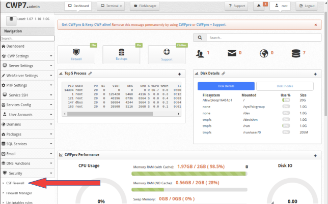 Set Up CSF Firewall To Block Traffic By Country Via CWP Panel
