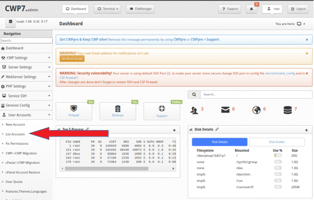 How To Suspend And Unsuspend Accounts In CWP Panel?