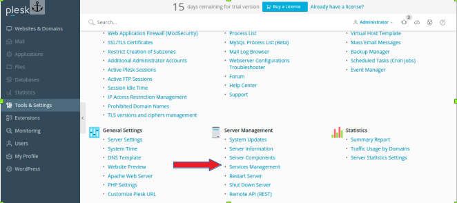 How To Restart Apache Server From Plesk?