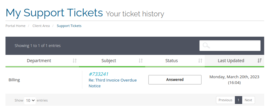 How to Check the Status of your Tickets in Infinitive Host Client Area?