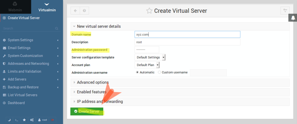 How to Host a Domain in Virtualmin Panel ?
