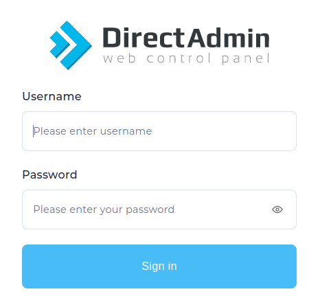 FTP Account in DirectAdmin Panel :