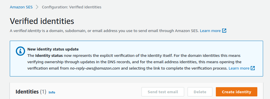 Amazon SES SMTP